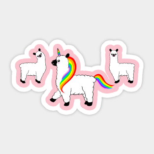 Llamas and Llamacorn Sticker